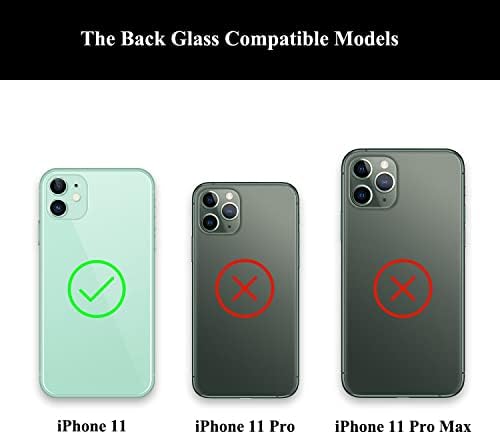 Смяна на стъкло на задната корица LOZOP (без лого) за iPhone 11 с помощта на инструменти Repir, ръководства на потребителя и лепило за задното стъкло (зелено)