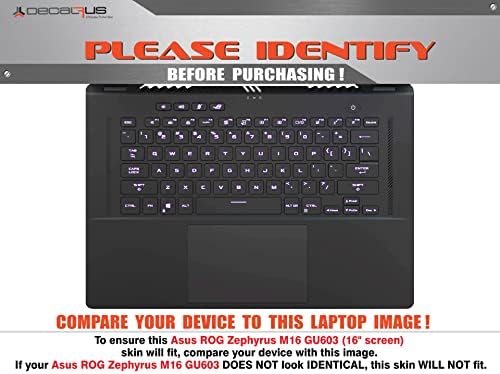 Decalrus - Защитен стикер за лаптоп Asus ROG Zephyrus M16 GU603 (16 Екран) Сребриста Шарка, Матиран Алуминий Винил калъф