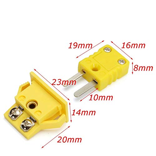 Миниатюрен контакт и штекерный конектор термодвойка за панелна монтаж SeaISee K-Type (жълт)