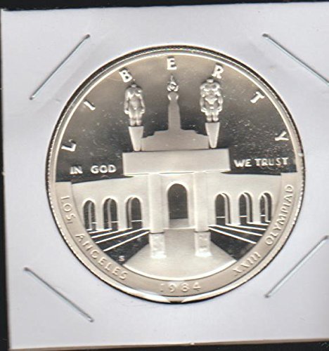 Търговска Олимпийски Колизеум 1984 г. на стойност 1 щатски долар, с отлично доказателство за скъпоценни камъни DCAM Монетен