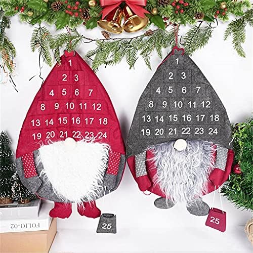 UXZDX CUJUX Адвент-Календар, Коледен Таймер за обратно отброяване, Нетъкан текстил, Коледна украса във вид на Елф, монтиран