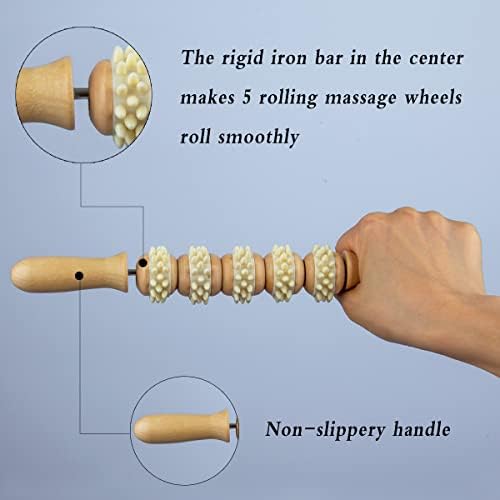 Ръчно Масажът Роликовая Пръчка за Възпалени мускули, Инструменти за масаж с използването на дървен материал за тялото, Wooden