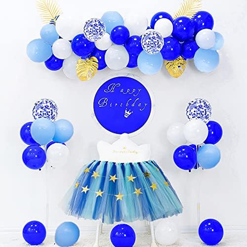 Сини Балони 100 Опаковка 12 Инча кралско Синьо, Светло Синьо и Бяло Латексови Балони на Рожден Ден, Абитуриентски