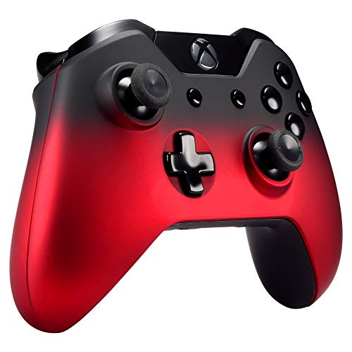 eXtremeRate Shadow Red Мек На Допир Преден Корпус, Предна Панел, Резервни Части, Странични Релси, Панел за Стандартен контролер за Xbox One с 3.5 мм
