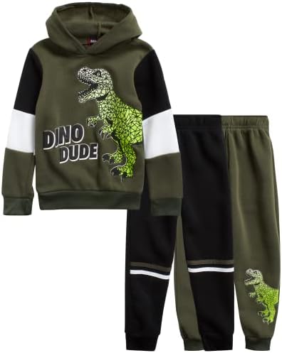 Комплект спортни костюми за момчета в стил ретро - Детски дрехи от 3 теми, Руното hoody с качулка и панталони