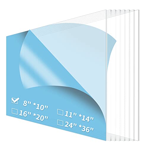 Art3d 5 Опаковки Листа PET /плексиглас с размери 8 × 10 инча, Прозрачни Панели от гъвкава пластмаса, за да