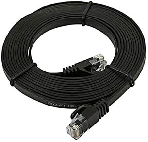 Свързване на Ethernet кабел Monoprice Плосък Cat6 - 10 Метра - Черно, Без довършителни RJ-45, Плосък, 550 Mhz, UTP,