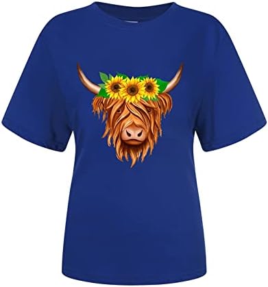 Тениска за Жени, Забавно Сладко Тениска с Изображение на Пастушки Планински Говеда, Тениска с изображение на Животни, Ежедневни