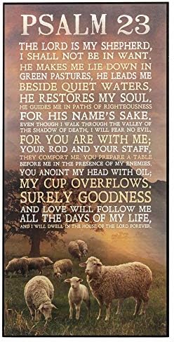 Sp Греъм Дън Псалм 23 Господ е Моят Пастир Пасущиеся Овце 16 х 8 Дървени Стенни Художествена Илюстрация