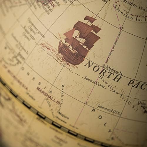 DNATS 22 см Глобус на Света, Карта на Земята на английски Език Ретро Дървена Географски Образователен Глобус Украса