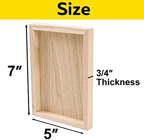 (6 опаковки) Дървени панели за боядисване с размер 5 x 7 инча - Дървени панели с дебелина 3/4 инча - Здрава