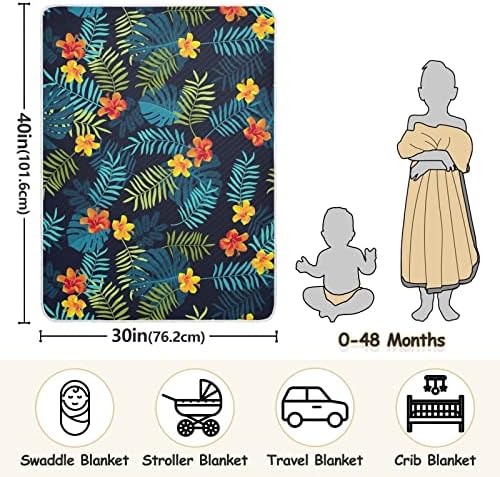 Пеленальное Одеяло с листа, Хибискус, Цвете на Джунглата, Памучно Одеало за Бебета, Одеало за прием, Леко Меко Пеленальное
