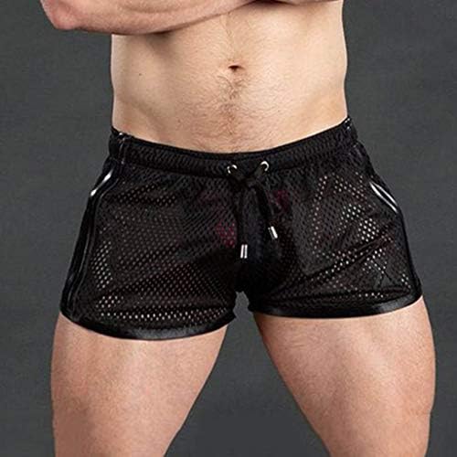 WENKOMG1 Мъжки Мрежести къси Панталони за гей с Прозрачни Странични ивици, Леки, бързо съхнещи Ежедневни Панталони