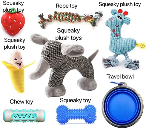 Ценен Набор от играчки за кучета в 8 опаковки, детски Играчки за Дъвчене за Кученца, Трайни Играчки за почистване на