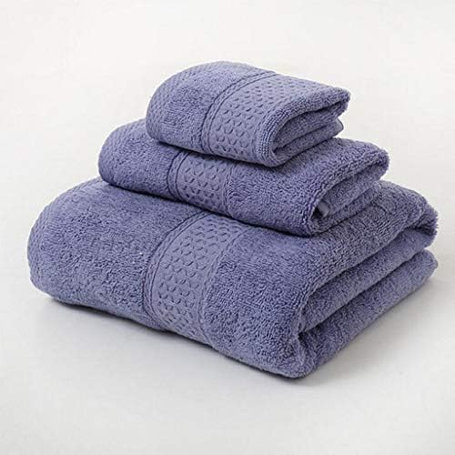 KFJBX Комплект кърпи от 3 теми, Однотонное Памучно Кърпи за баня, Кърпи за ръце в Банята, Плажна Кърпа за