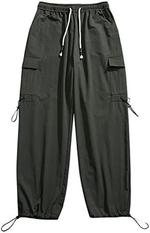 MIASHUI Tech Панталони Мъжки Пролетно-Есенни Ежедневни Модни Обикновен Панталон с ципове с завязками Градинска Звезда