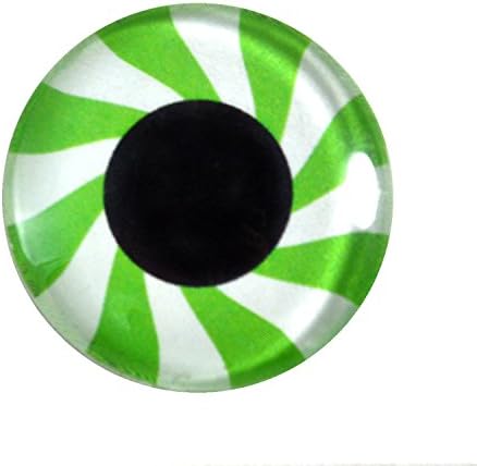 очите ментови бонбони 25мм Единния Зелено и бяло Стъкло за Скулптури Таксидермии или бижута Като занаяти