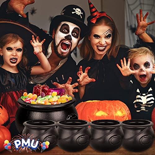 Котел за Хелоуин PMU - Пластмасов държач за бонбони в няколко опаковки за деца - Сувенири и аксесоари за партита за