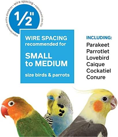 Prevue Pet Products Прозрачна Стъклена Птичья Клетка Кристал Палас за по-Малките птици - Бяла рамка
