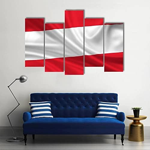 ERGO PLUS, който да се вее флаг на Австрия Стенно изкуство Страхотна Растянутая картина, готова да бъде обесен за дома - Идеално