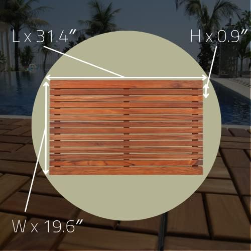 Подложка за душ и вана премиум-клас от тиково дърво в скандинавски стил за вътрешна и външна употреба - Нескользящая дървена