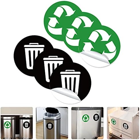 Улично кошче за Боклук NUOBESTY, 1 Комплект от 6 Листа, Етикети с Надпис Рециклиране, Самозалепващи Стикери за рециклиране, Етикети за Сортиране на боклука, Самозалепващ