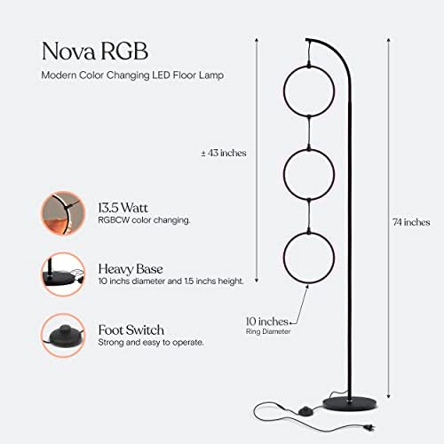 Модерен лампиона Brightech Nova, което променя цвета си - Led лампа с невероятен цветен наклон RGB и модерна окачване с формата
