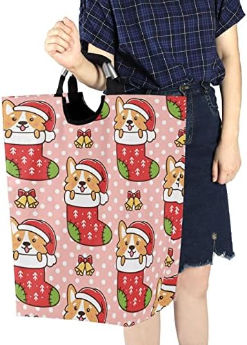 Кошница за дрехи Kigai, Забавен Коледен Чорап за Кучета, Чанта за дрехи с Дръжки, Сгъваем Организаторите за Съхранение