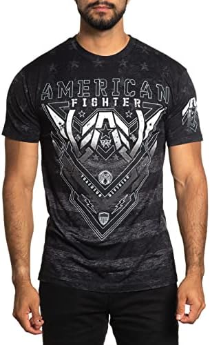 Мъжки Текстурные тениски American Fighter с Прилагането на фолио и Мастило с Висока Плътност