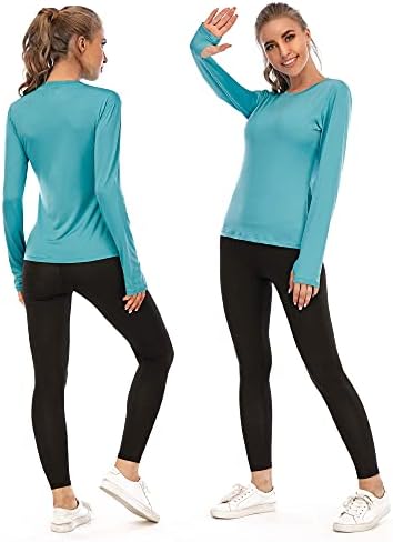 (Размер: S) Дамски Спортни Ризи за джогинг UPF 50 + и е с дълъг ръкав, Бързосъхнеща Тениска С uv защита на открито