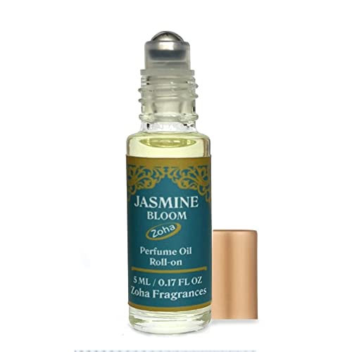 Парфюми Zoha Жасмин Bloom за жените и мъжете | Не съдържа алкохол и аромати на базата на етерични масла | Веганские и устойчиви парфюми | Произведено в САЩ (5 мл / .17 унции)