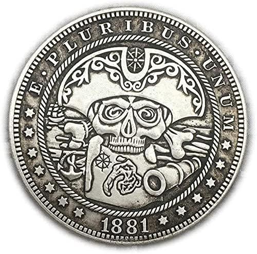 Щампована Монета 1881 г. US Wanderer 骷髅 Монета, Монета Micro CollectionCoin са подбрани Възпоменателна Монета