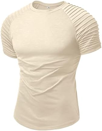 Мъжка тениска За тренировка на мускулите на NITAGUT, Плиссированный Raglan С Къс Ръкав, Спортни Модни Тениска