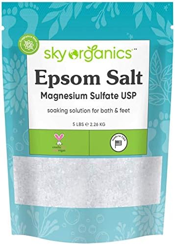Английска сол Sky Organics, за усвояване, за успокояване и освежаване на тялото, 5 кг.