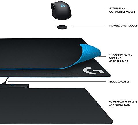 Безжична система за зареждане на Logitech G Powerplay за безжични геймърски мишки G502 Lightspeed, G703, G903 Lightspeed