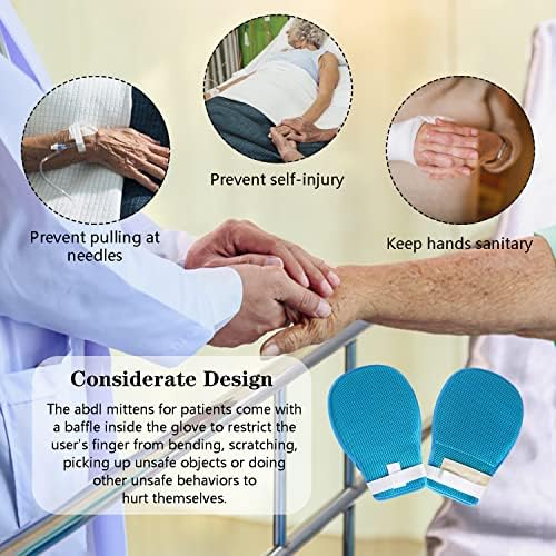 Lmaray, 2 броя, ръкавици за задържане на ръцете при деменция, дишащи защитни ръкавици срещу надраскване при възрастни