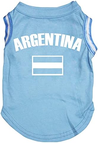 Тениска за кученца Petitebella с аржентинските си флага (Синьо /Флаговый, Средно)