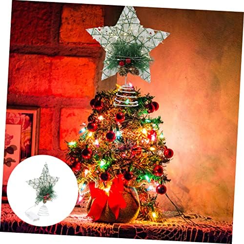 ABOOFAN 2 Комплекта Коледно Дърво Звезда Топ Коледна Украса Коледен Декор, Украса за Коледната Елха Огрява Звезда На Върха на Дървото Коледен Коледа Орнамент Светва Зв