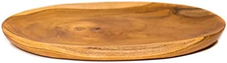 Набор от мисок Rainforest от 2 чинии от явански тиково дърво средно с овална форма - 9 x6 - Идеално за всекидневна употреба
