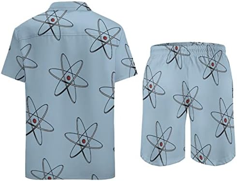 Плажен Костюм по Физика за Мъже, Хавайска Риза с къс ръкав и къси Панталони, Комплекти за почивка