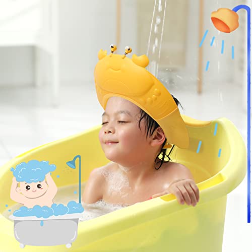 Детска Шапка за душ FUSACONY, Регулируема Силиконова Капачка за Шампоан, Шапка За Миене на Коса, Защита за очите, Ушите и