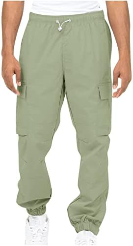 SGAOGEW Мъжки Панталони за сън с ребристыми белезници, Мъжки Спортни Панталони, Гамаши, Обикновен Панталон С