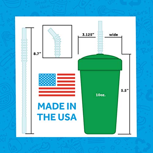Сламени чаши Re Play Made in the USA жълто, Червено, тъмно синьо, аметистового, зелено и оранжево на цветя | НЕ СЪДЪРЖА BPA | Могат да се мият в миялна машина и микровълнова печка