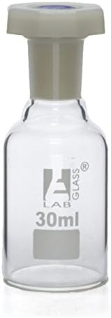 Стъклена бутилка за реагенти EISCO обем 30 мл (1 унция) с киселинно-устойчиви на Полипропиленова Запушалка,