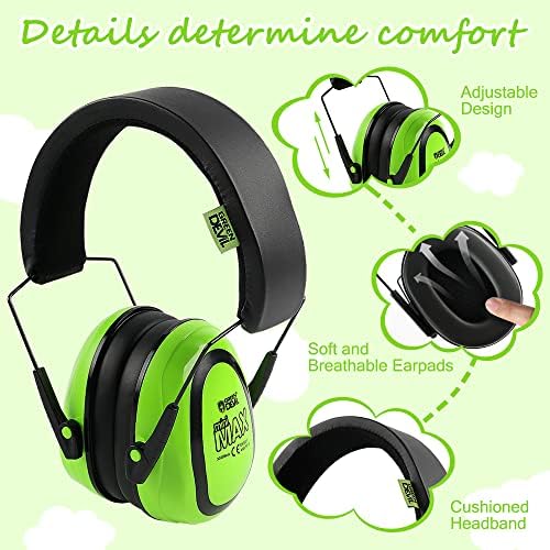 Детски Антифони за защита на слуха GREEN DEVIL с Шумопотискане 27 db за деца от 1 до 16 години, Нископрофилни Сензорни