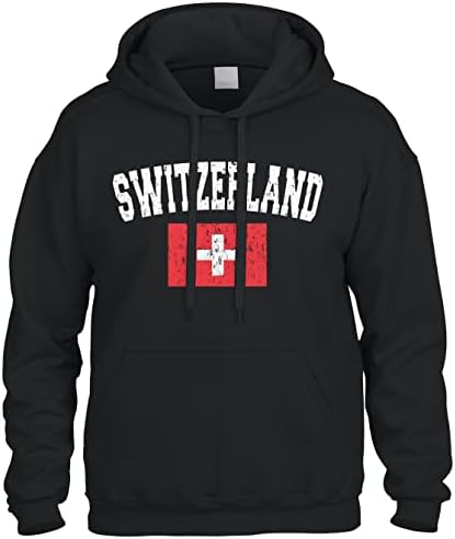 Cybertela Выцветшая Потертая Hoody с швейцарския Флаг Switzerland Hoody С качулка