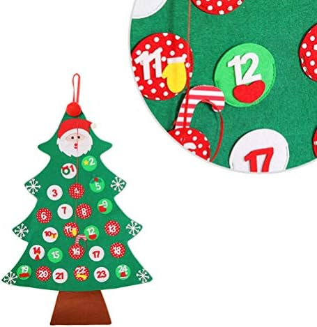 PRETYZOOM Коледен Адвент-Календар Окачен Коледен Календар за Обратно Броене за Коледна украса (Зелен), За парти