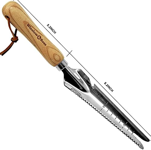Ръчни инструменти за плевене Winslow& Ross, Градински гребец на плевелите от неръждаема стомана с дървена дръжка за лесно отстраняване
