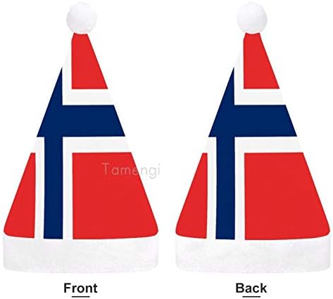 Коледна Шапка на дядо коледа, Флаг Норвегия, Коледна Празнична Шапка за Възрастни, Комфортни Коледни Шапки Унисекс за Новогодишна