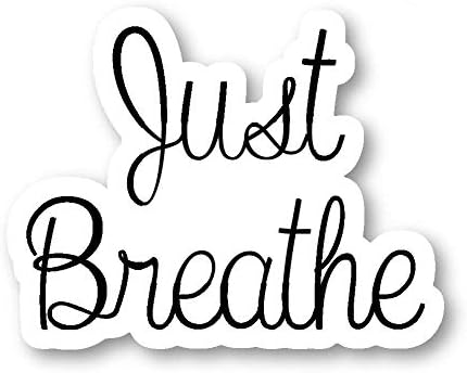 Етикети Just Breathe с вдъхновяващи цитати - 3 опаковки - Набор от стикери за лаптоп 2,5, 3 и 4 инча - за